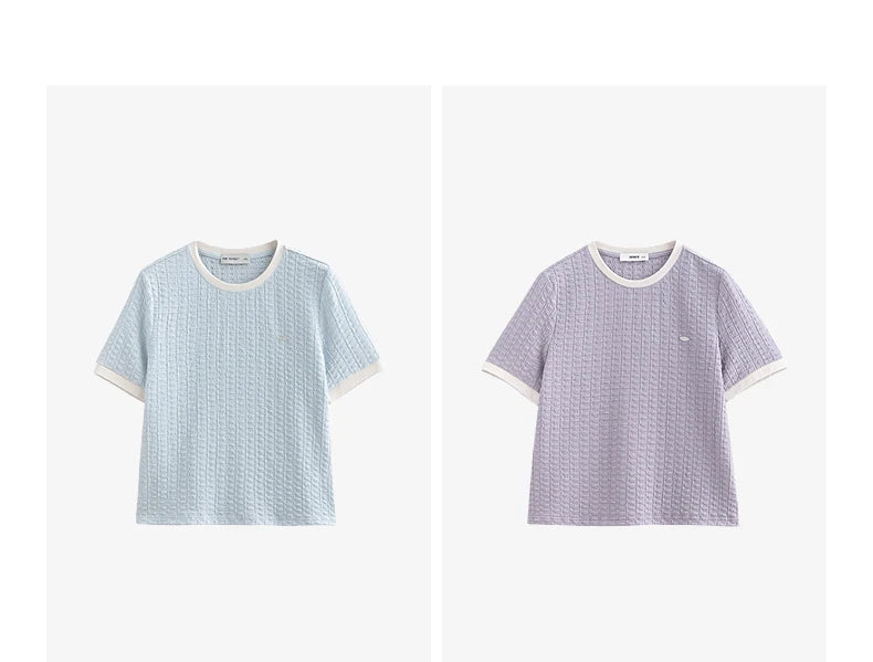 TOYOUTH Women Short Sleeve T shirt 2025 Spring New Tops 8521006