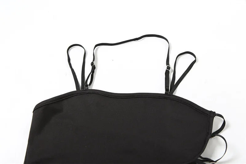 AltGoth Sexy Hollow Out Dress Women Mall Gothic Aesthetic Sleeveless Bodycon Dress Streetwear Elegant Evening Party Dress Female