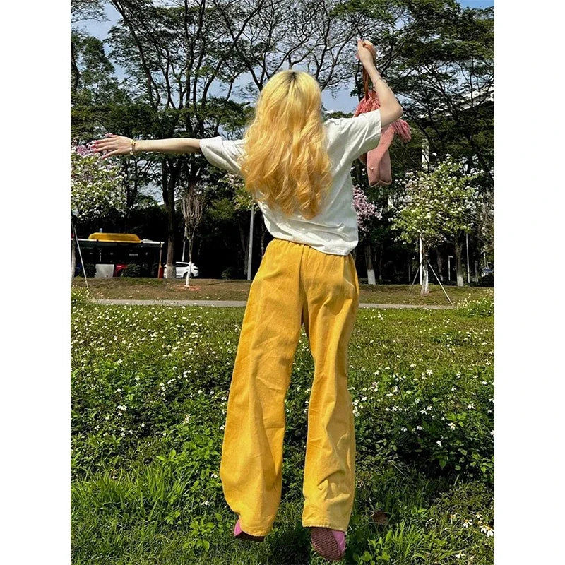 Y2K Cargo Pants Women Oversized Embroidery Sweatpants Harajuku High Waist Wide Leg Joggers Streetwear Korean Baggy Trousers New