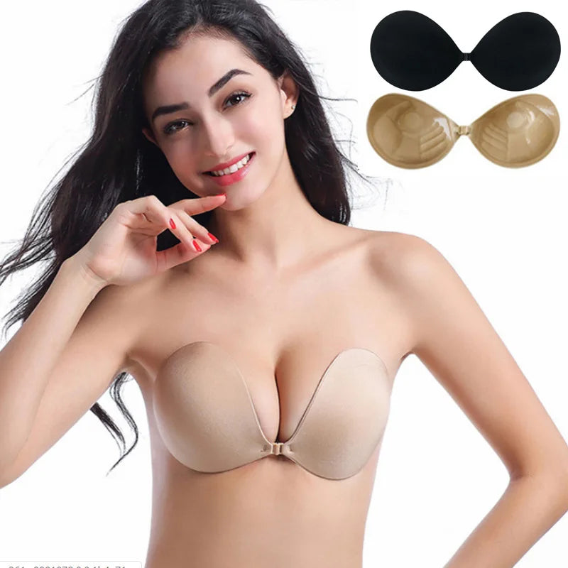 Invisible Strapless Adhesive Stick Bra For Women Push Up Summer Chest Stickers Lift Up Nude Cover Bra Silicone Pad Sexy Breast
