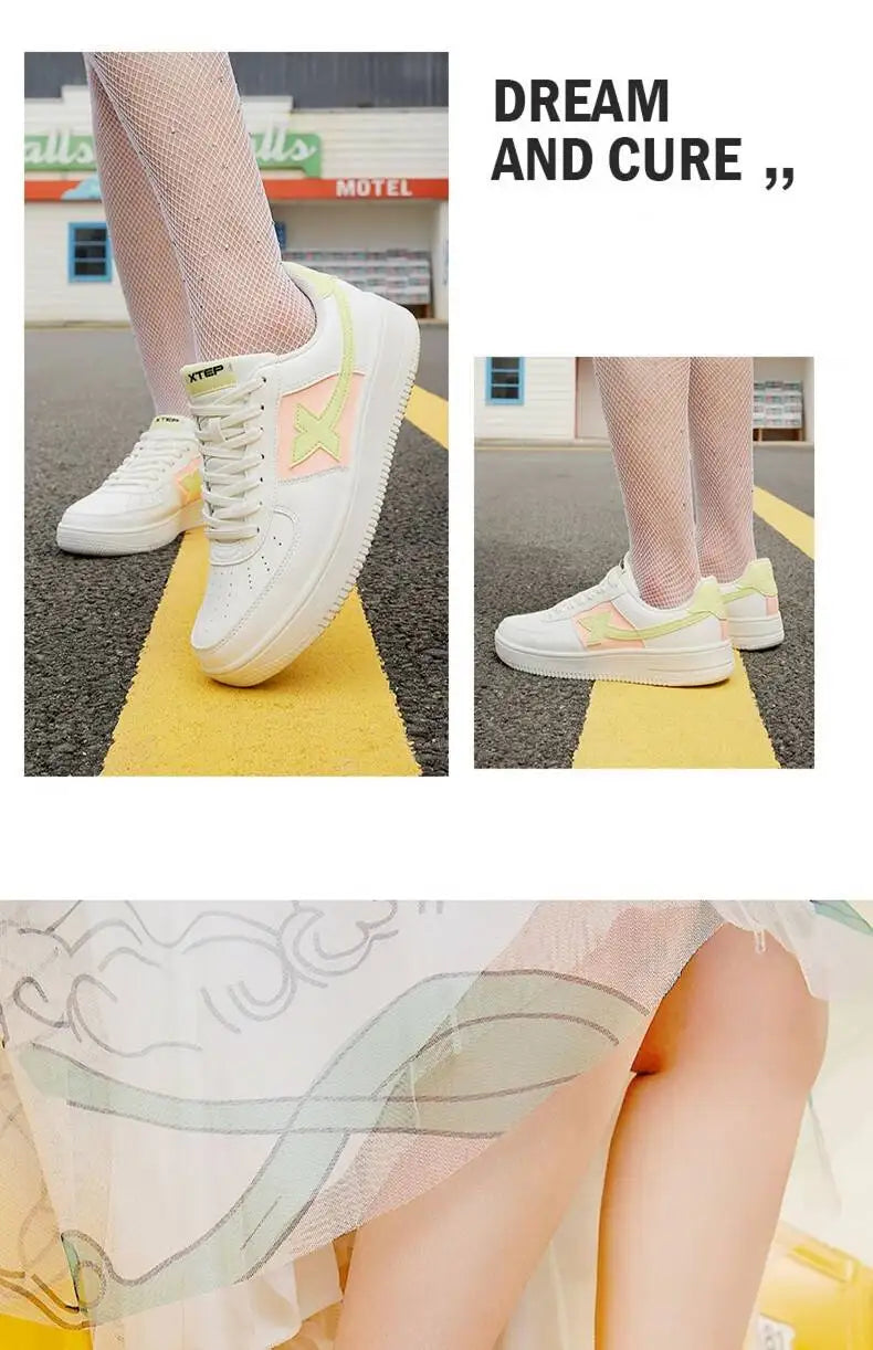 Xtep Men Skateboarding Shoes Non-Slip Casual White Couple Skate Sneakers Male Female Luxury Brand Shoes 881219319851