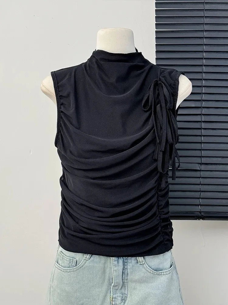 Tonngirls Vintage Tank Tops Women Sleevelss See Through Mesh Tops Streetwear Y2k Retro Crop Tops 2000s Korean Style Summer Tops