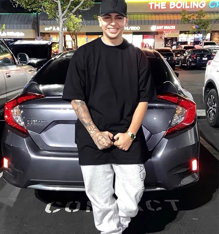 Oversized T Shirt for Men Women 280gsm Heavy Cotton Shirts Summer O-neck Oversize Tees Solid Casual Streetwear Fashion Clothing