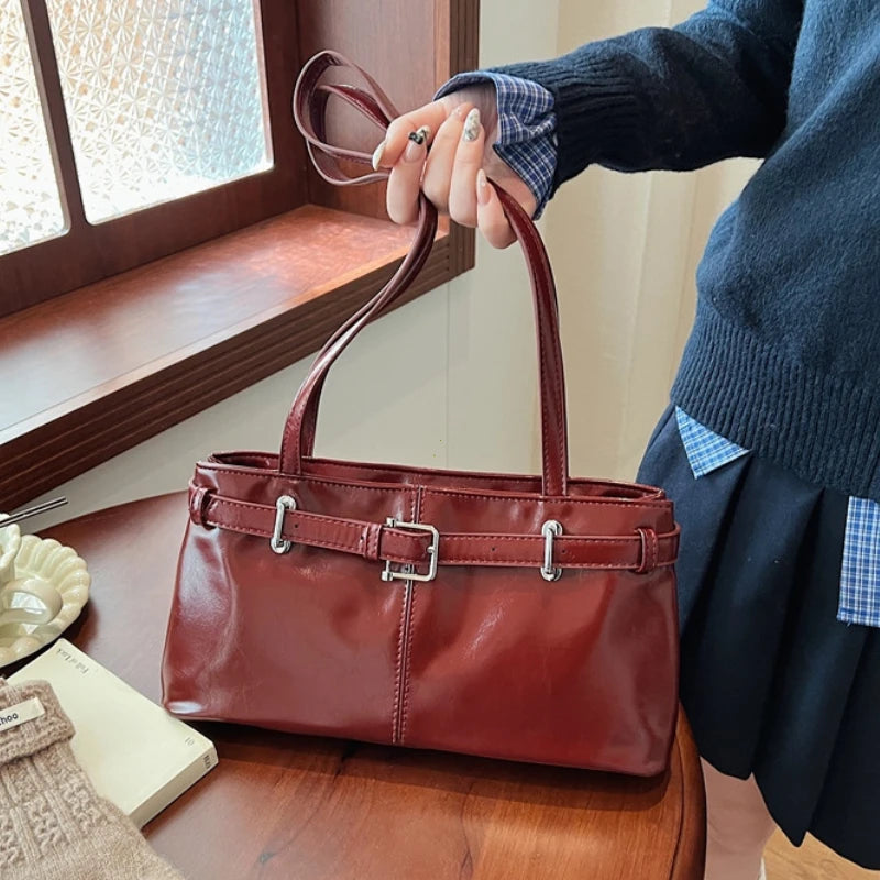 PU Leather Shoulder Bags For Women 2025 Y2K Vintage Ladies Underarm Commuting Bag Hot Sale Bags for Women Handbags And Purses