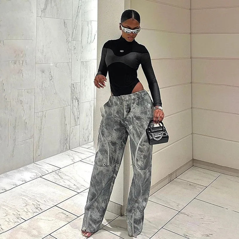 Long Sleeve Bodycon Lenceria Femenina Turtleneck Lingerie Sexy Body Feminino Black Tops Women PU Patchwork One-Pieces Bodysuit