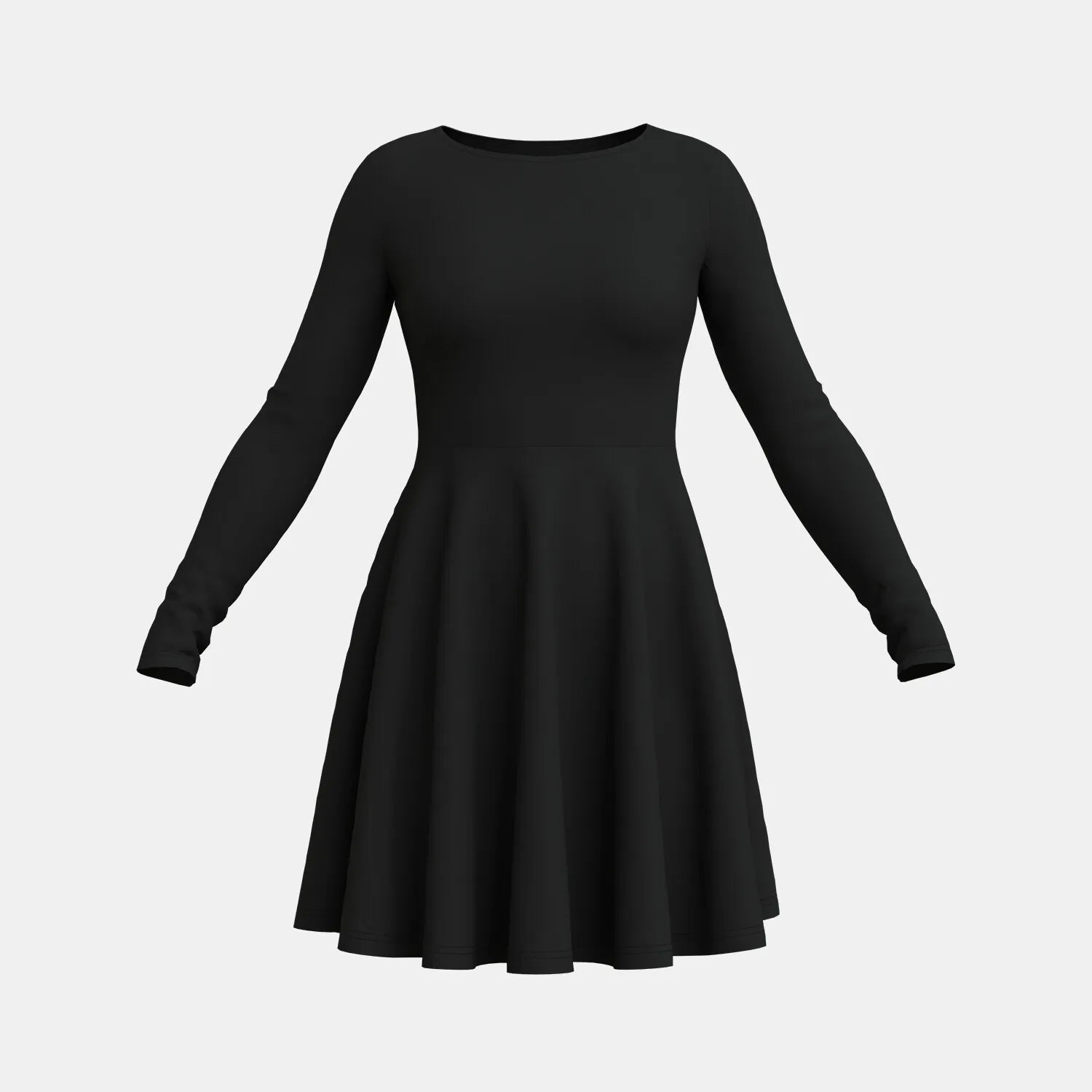 Mia Muse Women's Dresses All Seasons Decent Black Long Sleeve Round-Neck Mini Shift Casual Dresses