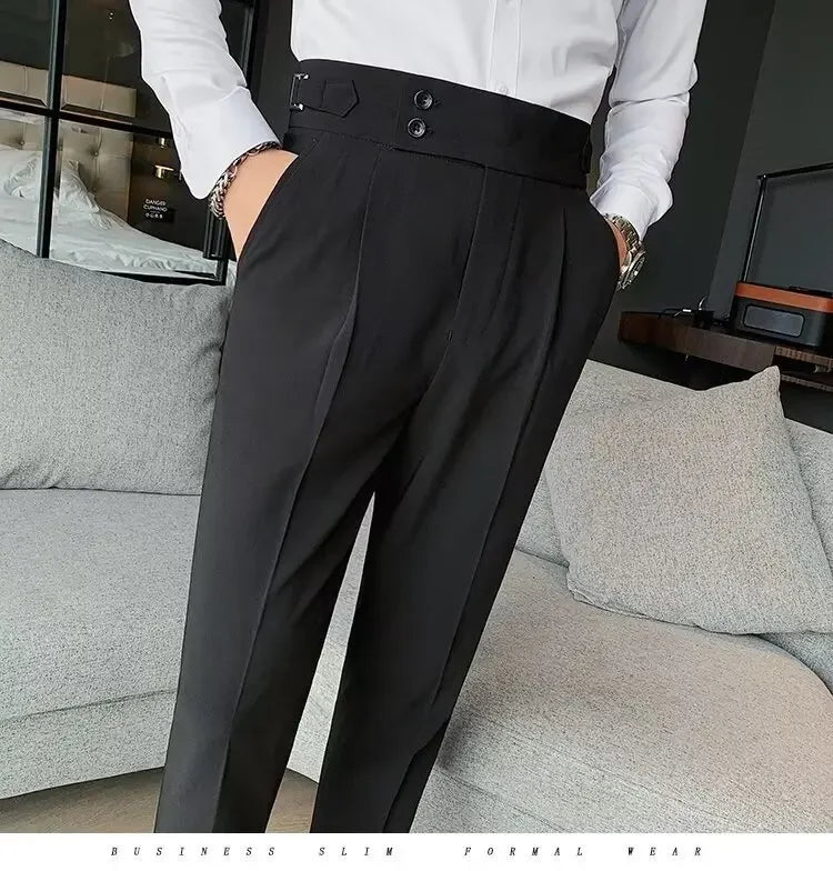 Men's Straight-leg High-waisted Casual Suit Pants High-end Feelslims Slimming Effective Spring Autumn Seasonal Pants