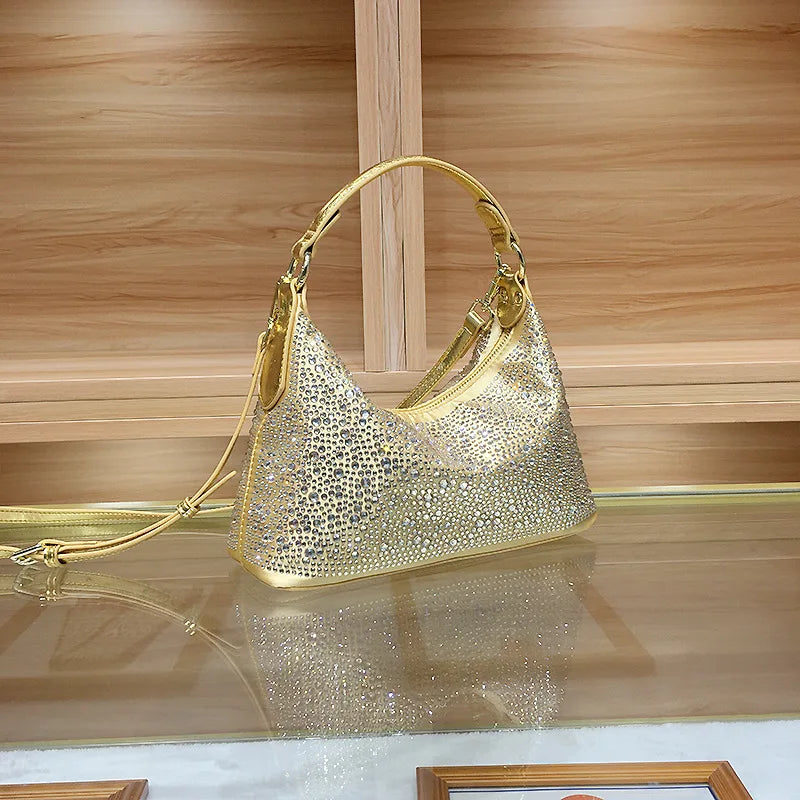 Women Shiny Evening Handbag Female delicate rhinestone shoulder bag dinner fashion luxury large capacity Tote bag gift for girls