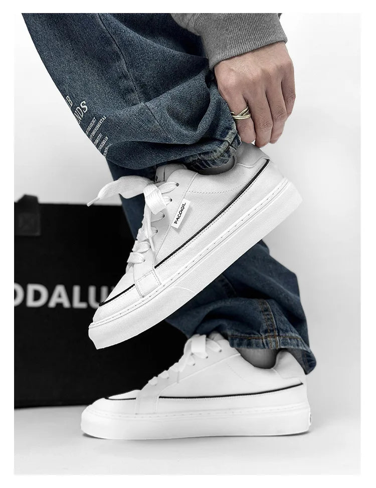 Men's Casual Canvas Shoes Spring Trendy Sports Leisure Skateboarding Shoes Student Low Top Flat Laced Breathable Sneakers