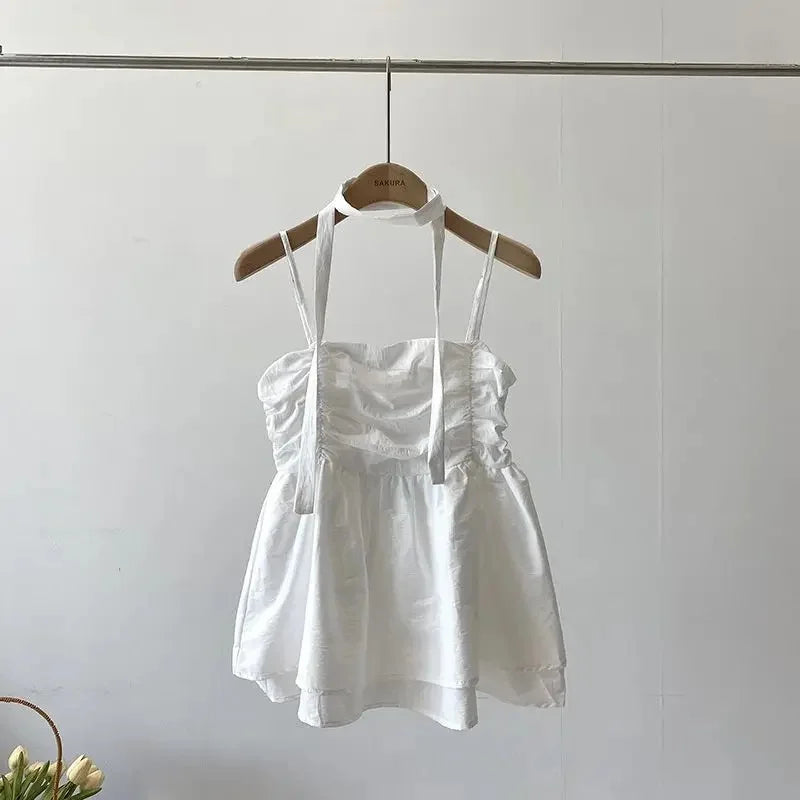 Sweet And Spicy One-Shoulder Bridesmaid Vest Women's Summer New Korean Style Sleeveless Top with Skeleton Exposure