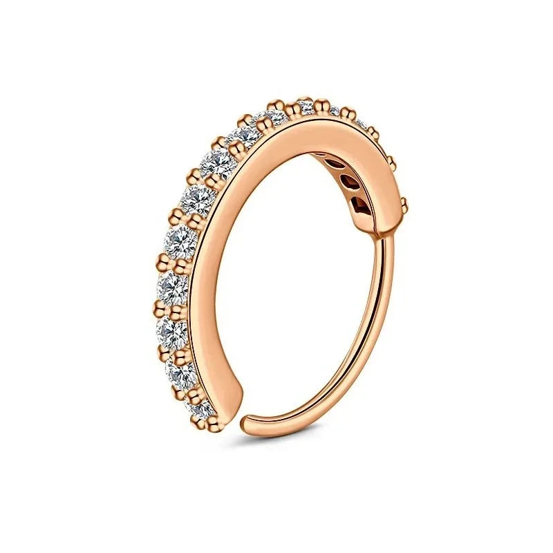 1pc 20G Zercon Septum Nose Rings Hoops for Women, Small Piercing Nose Ring Cartilage Tragus Helix Earring Piercing Jewelry