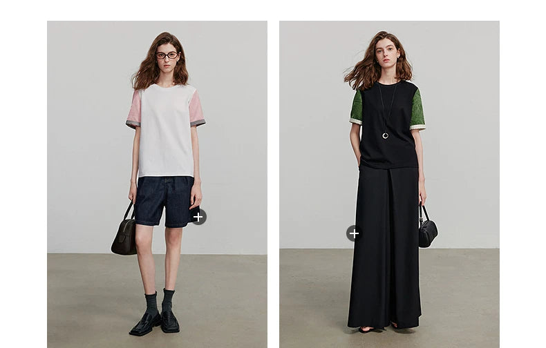 TOYOUTH Women Short Sleeve T shirt 2025 Summer New Casual Tops 8521048