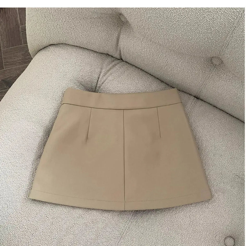 Vintage Skirts Women Fashion Streetwear Casual Skirts Solid Pockets Wrap The Buttocks Sweet Mini 2025 New Spring Summer Skirts
