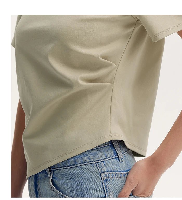 Semir Short-Sleeved T-Shirt For Women Short And Slimming With A Small Surprise New In 2024 Summer Pure Cotton Top