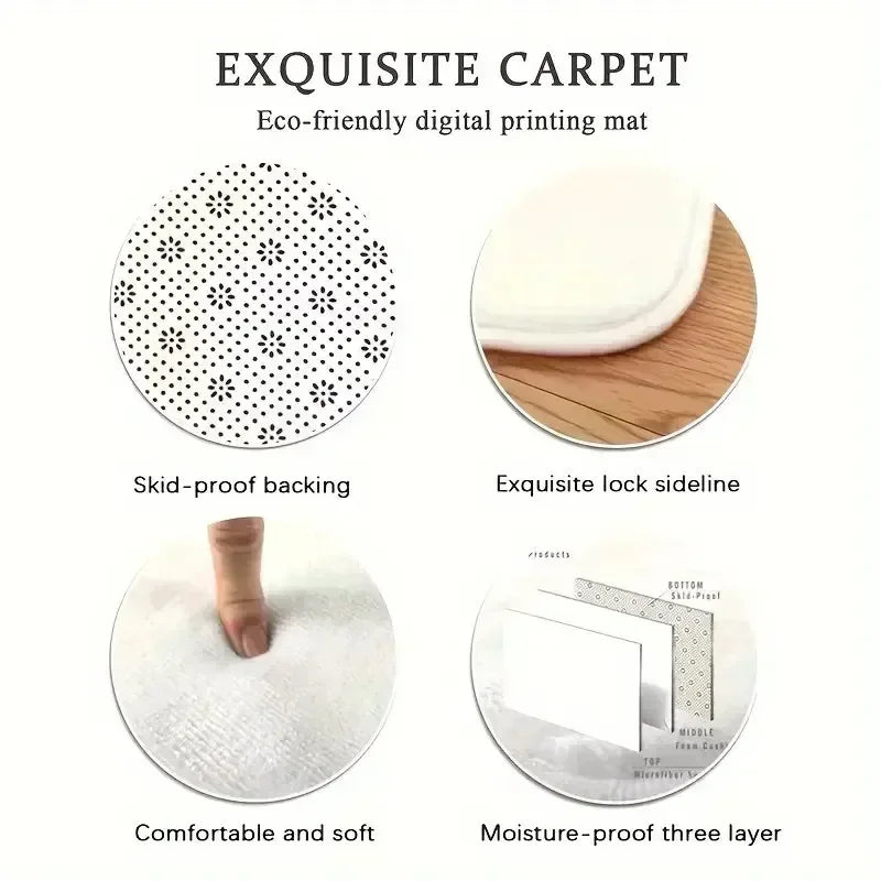 Nordic Style  Area Rug Abstract Geometric Carpet Non-Slip Washable Carpet for Living Room Bedroom and Home Decor Floor Mat