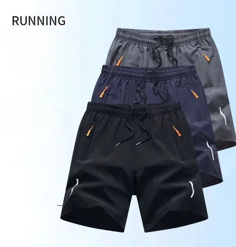 Summer Men Shorts Ice Silk Running Gym Sport Shorts Quick Dry Breathable Beach Short Pant Fitness Jogging Cool Casual Sportswear