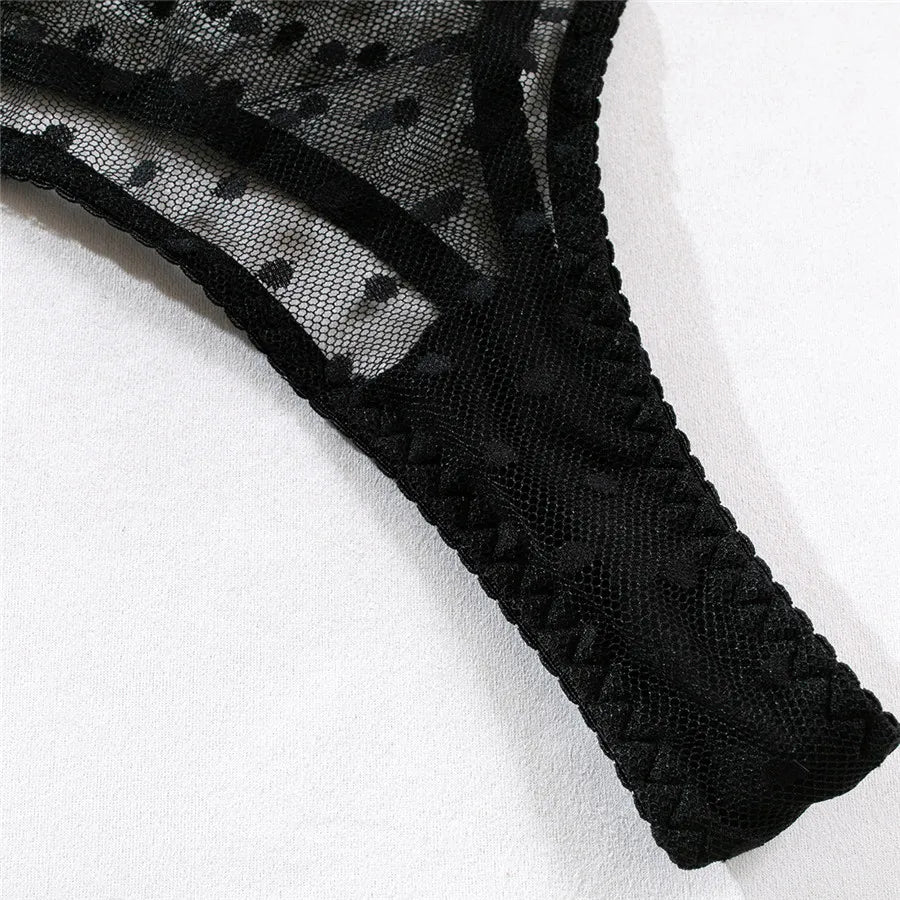 Sexy Women Lingerie Sets Lace Underwear Dot Romantic Transparent See Through Exotic Sets Underwire Pink Leopard Bra Brief Set