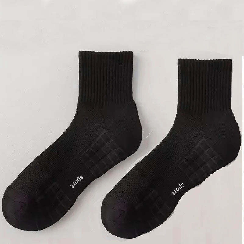 Men's Thick Bottom Sweat Absorbing and Breathable Sports Socks with Bottom Cushion for Running Professional Sports Men's Socks