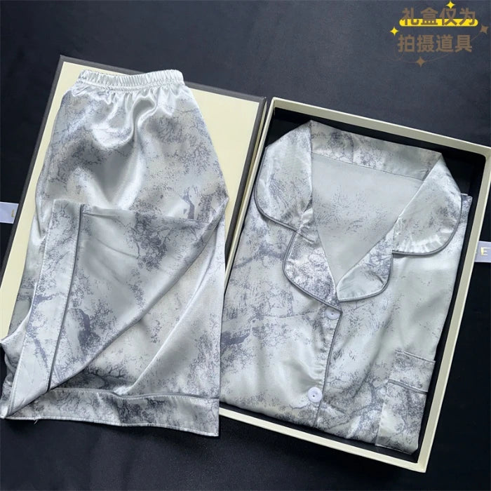 Women's 2pcs Cute Print Short Sleeve Button Top and Shorts Pink Sleepwear Soft Comfy Homewear Casual Loungewear Pajama Set