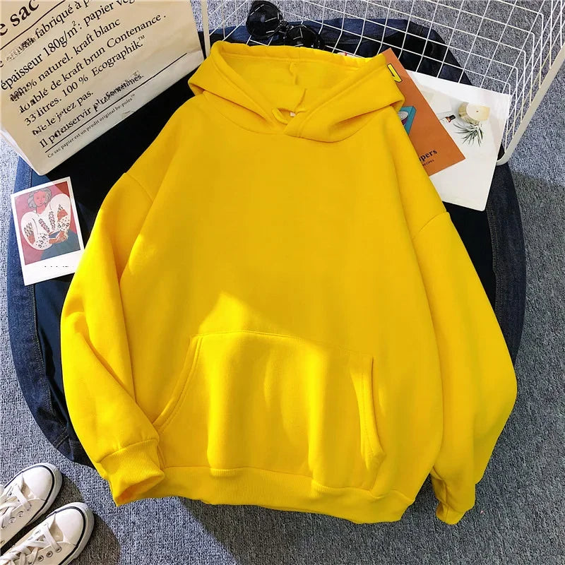 2023 Amazon Ebay Cross-border Selling Solid Color Hooded Sweatshirt For Women Independent Station Ebaywomen's Blank Hoodie 2temu