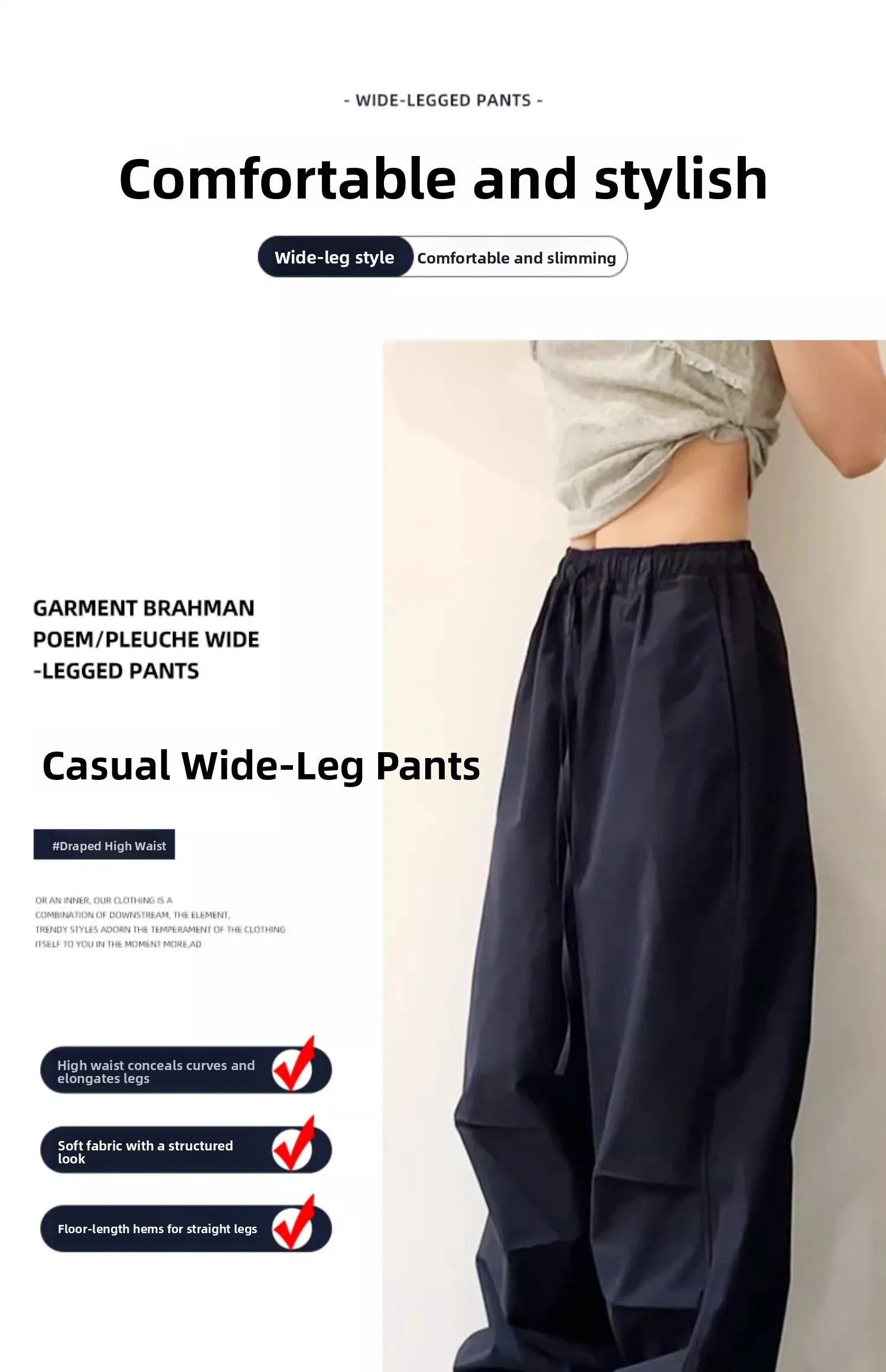 High Waist Wide Leg Pants Women's Retro American High Street Paratrooper Trousers Spring Summer New Loose Drapey Cargo Pants