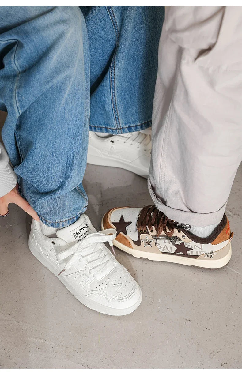 2025 New men's vulcanized casual shoes Lace outdoor men's sneakers Comfortable shoes Breathable modern men's skateboarding shoes