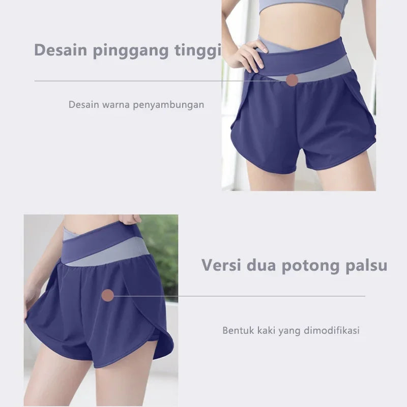 High Waist Workout Skorts for Women - Quick Dry Breathable Yoga Skirt Shorts, Anti-Ride Running Fitness Wear with Inner Liner"