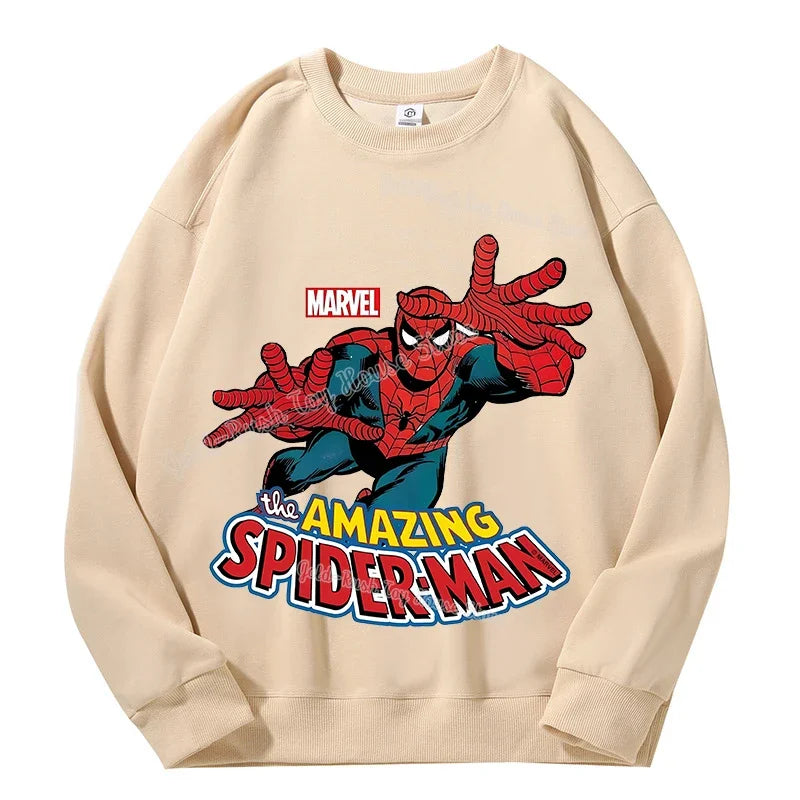 High Quatily Cotton Spiderman Print Sweatshirt Crew Neck Casual Pullovers Streetwear Sweatshirts for Women Long Sleeve Clothing