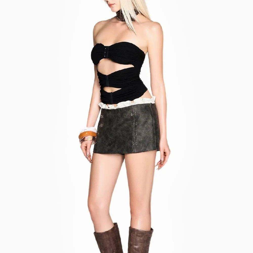 traf 2025 woman summer sexy vest knitted hollow corset ladies tube top vest y2k clothes New fashion high quality tops pullover