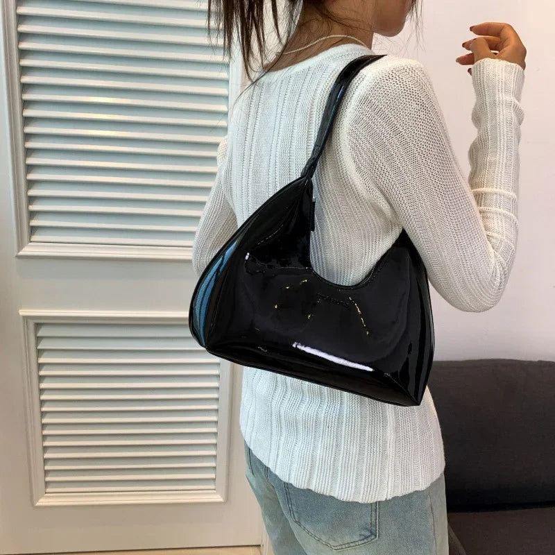 Fashionable Single Shoulder Bag Women's Handbag Underarm Moon Shape Casual Handbag PU Leather Trendy Bag for Ladies