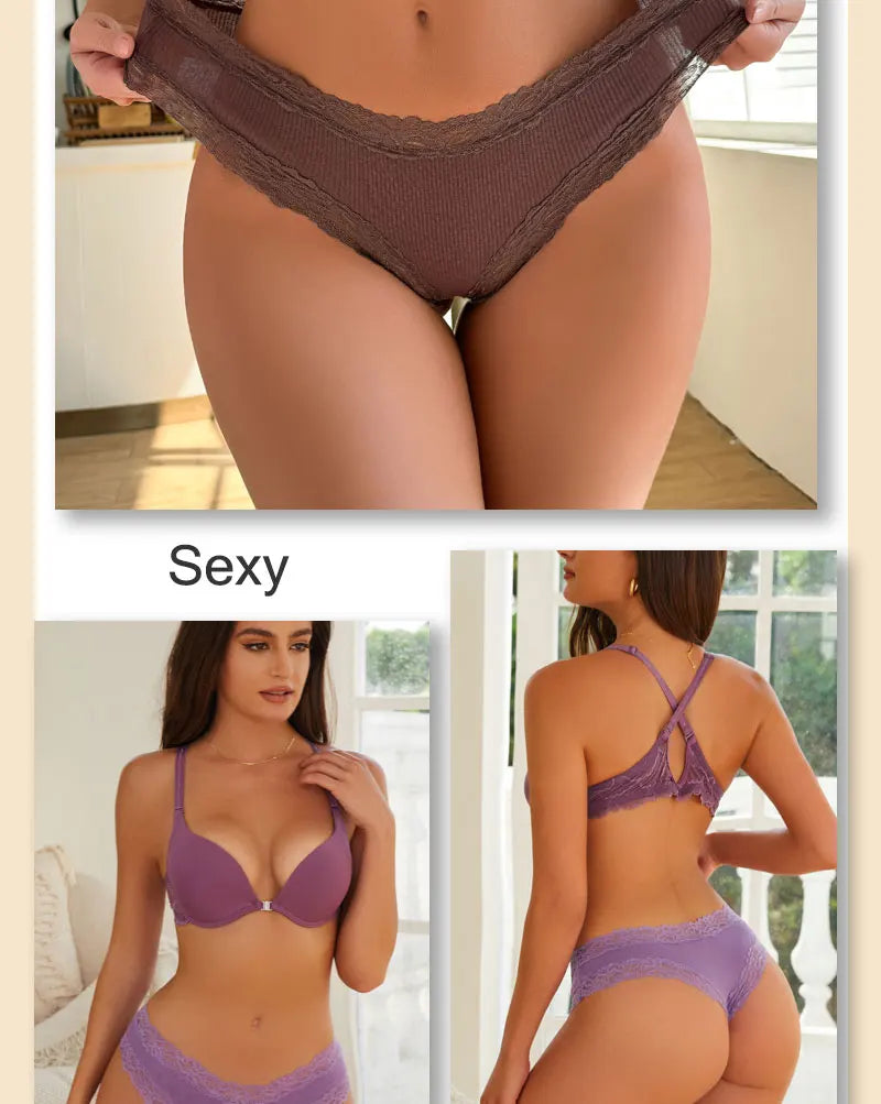 7PCS/Set Women Sexy Lace Panties Seamless Cotton Brazilian Panties Girls Breathable Sexy Low Rise Underwear Female Soft Lingerie