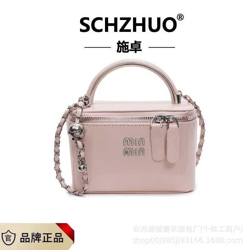Fashionable Box Handbag Women's Simple Crossbody Small Square Bag Spring 2025 New Style Single Shoulder Chain Bag