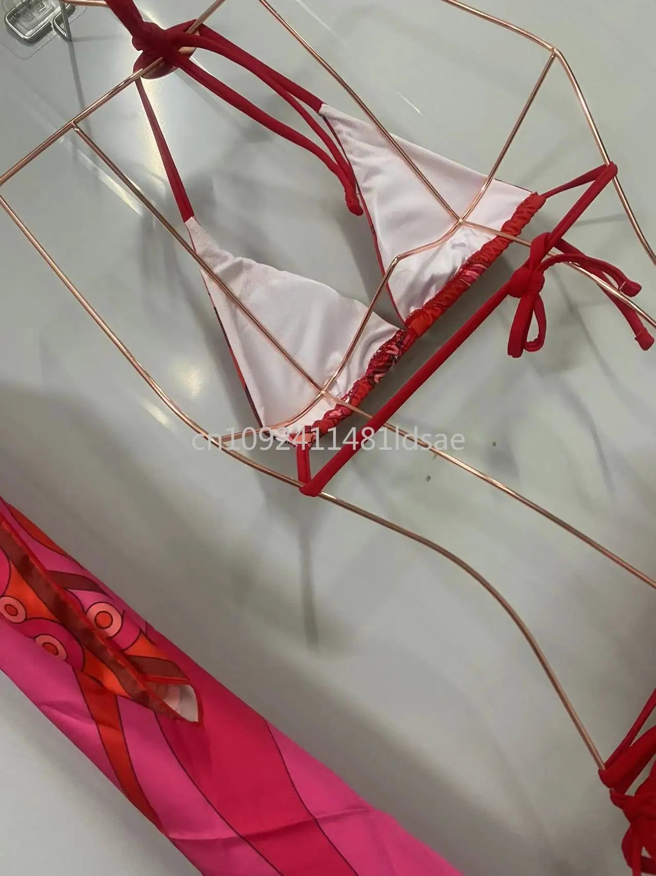 Fashion Design Women's Red Scarf Bikni Set Set Italy Beach Bathing Suit Designer Brand Scarf Swimsuit