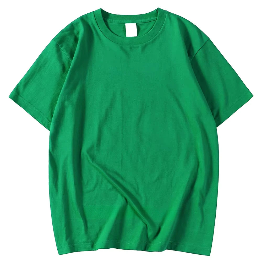 New Candy Color 100% Cotton T-Shirts Men Women 14 Colors Oversized Short Sleeves High Quality Brand Tee Clothing Soft T Shirts