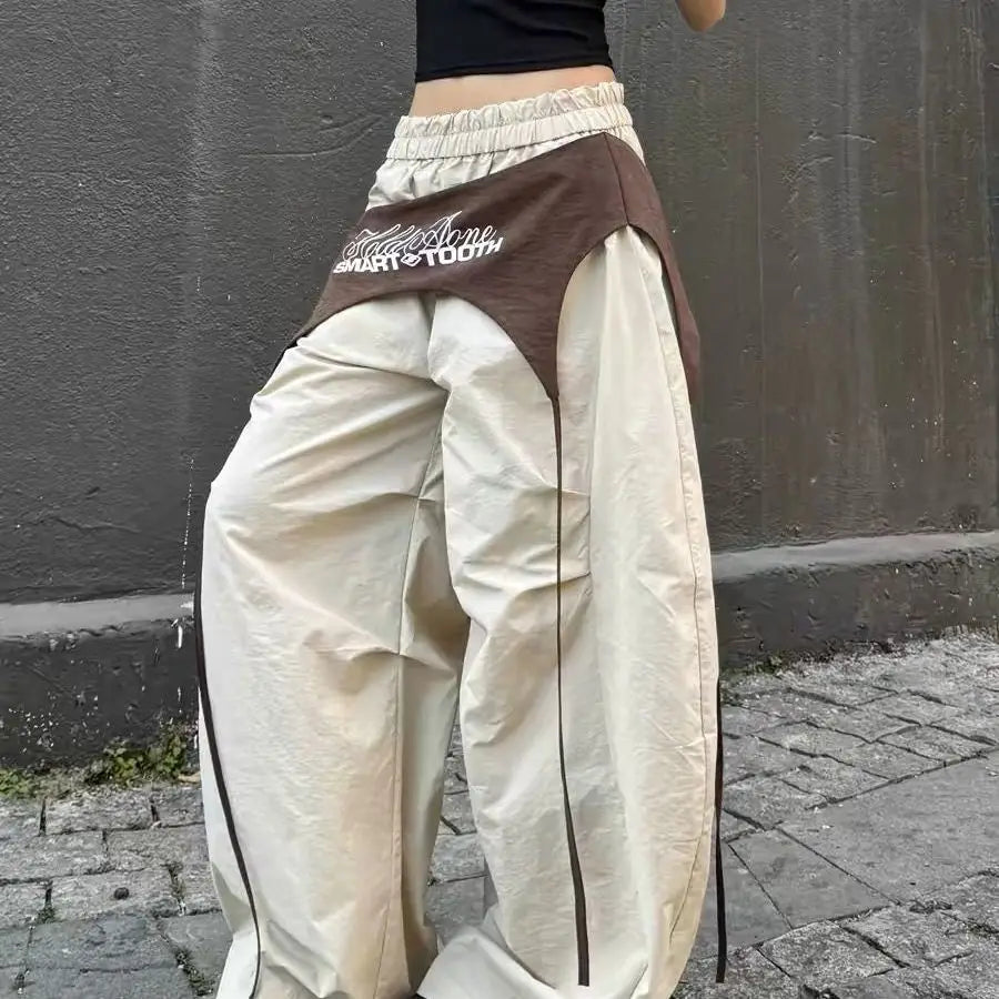 American Retro Design Wide Leg Pant Curved Knife Versatile Loose Street Hip Hop Dance Pant Loose Comfortable Cargo Trouser