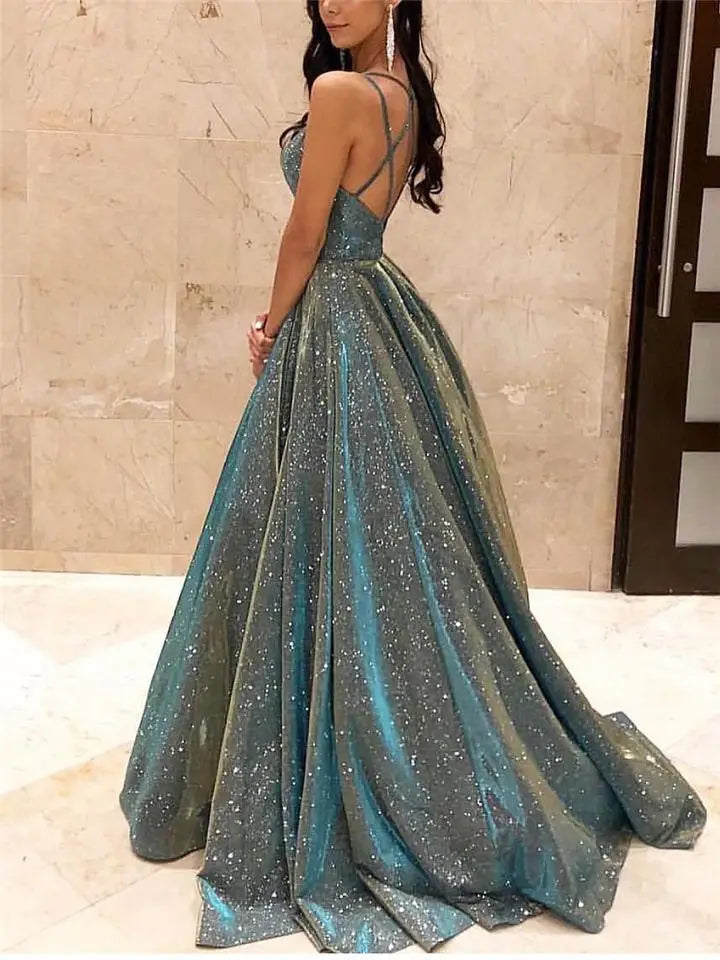 Sleeveless Backless High Waist Sequins Long Dress 2025 Summer Lace Up Elegant Evening Maxi Vestidos  Floor Length Wedding Dress