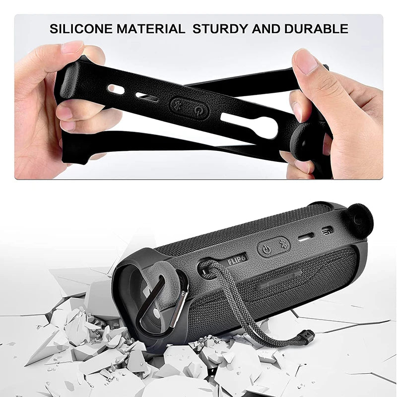 ZOPRORE Silicone Sling Speaker Case Cover for JBL Flip 6 Portable Soft Protective Case for JBL Flip6 Wireless Bluetooth Speaker