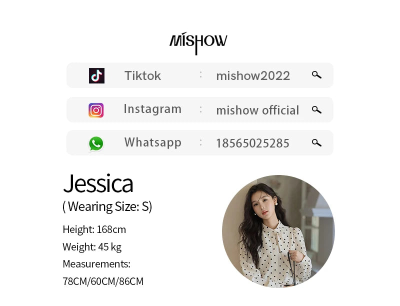 MISHOW Wave Point Long Sleeve Brushed Blouse Rabbit Ear Collar 2024 Winter Women Clothes Temperament Thickened Shirts MXD56X1697