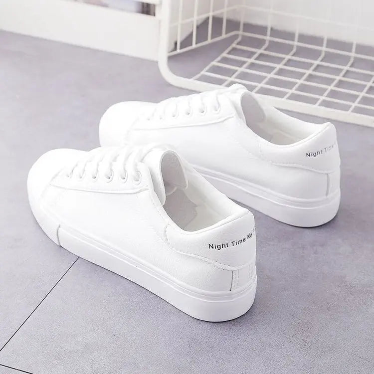 Small White Shoes Female Korean Version of the Hundred with Four Seasons Leather Casual Shoes Breathable Women's Board Shoes