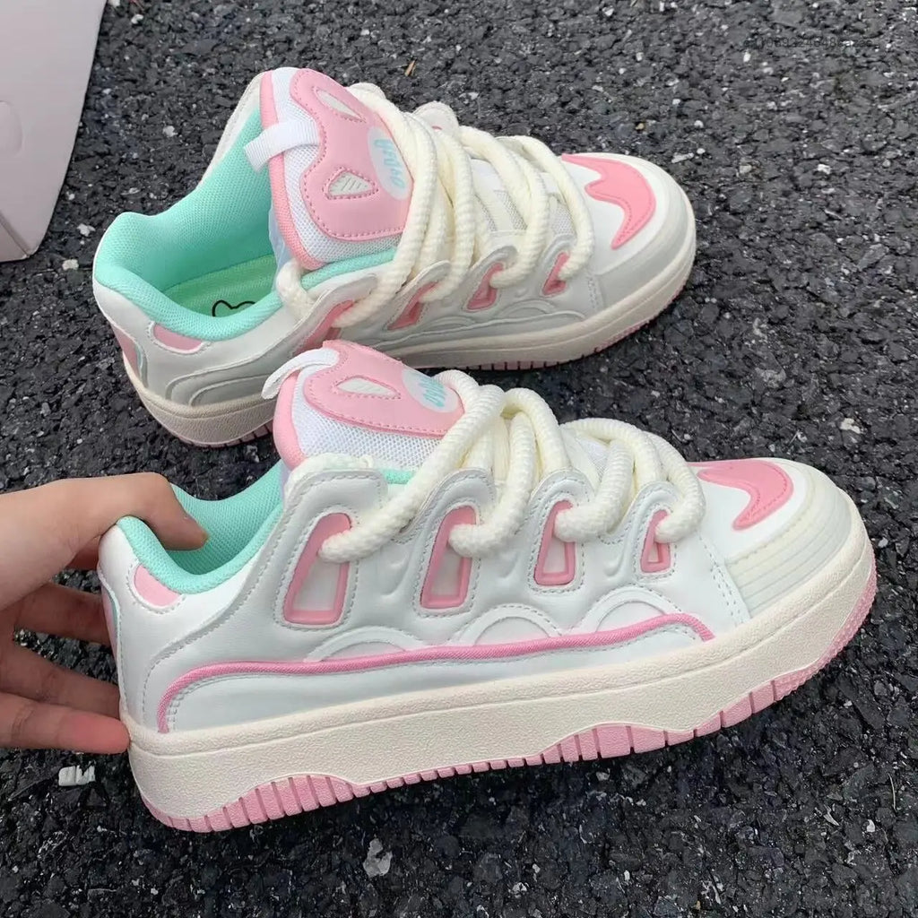 Sanrio Hello Kitty Luxury Design Plate Shoes Y2k Girl Cartoon Korean Style Aesthetic Cute Shoes Women Fashion Casual Sneakers