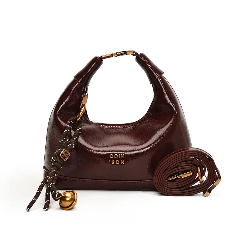 Solid Color PU Leather Minimalist Women Tote Handbag, Versatile Style Handbag Crossbody Shoulder Bags Large Capacity Hobo Purses