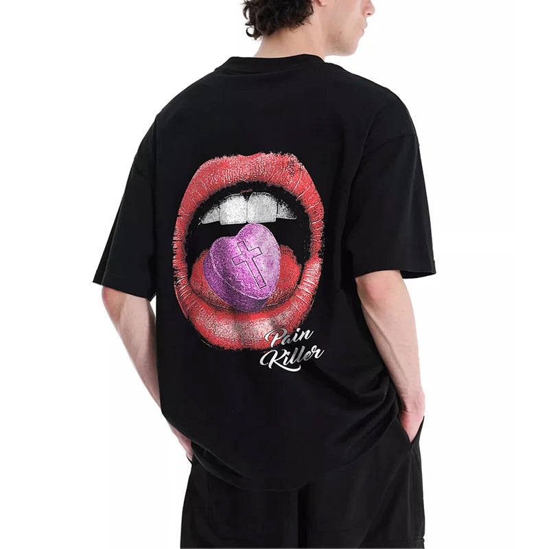 Men's and women's Short-Sleeved T-shirts Funny Abstract Pattern T-shirts 100%Cotton Streetwear Casual Fashion Oversized T-shirts