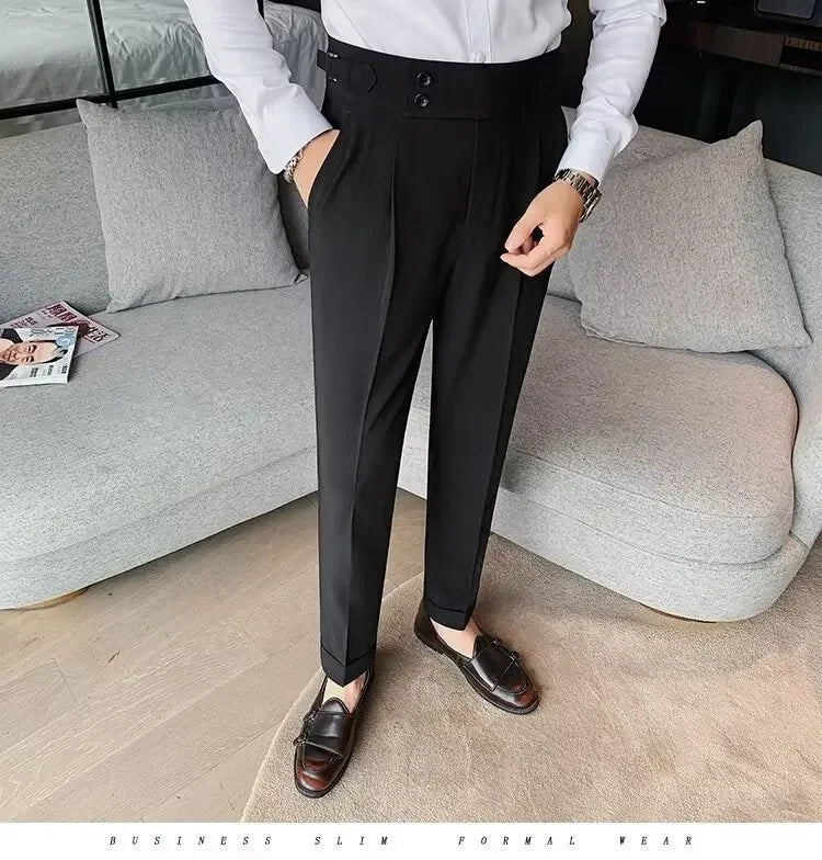 Men's Straight-leg High-waisted Casual Suit Pants High-end Feelslims Slimming Effective Spring Autumn Seasonal Pants