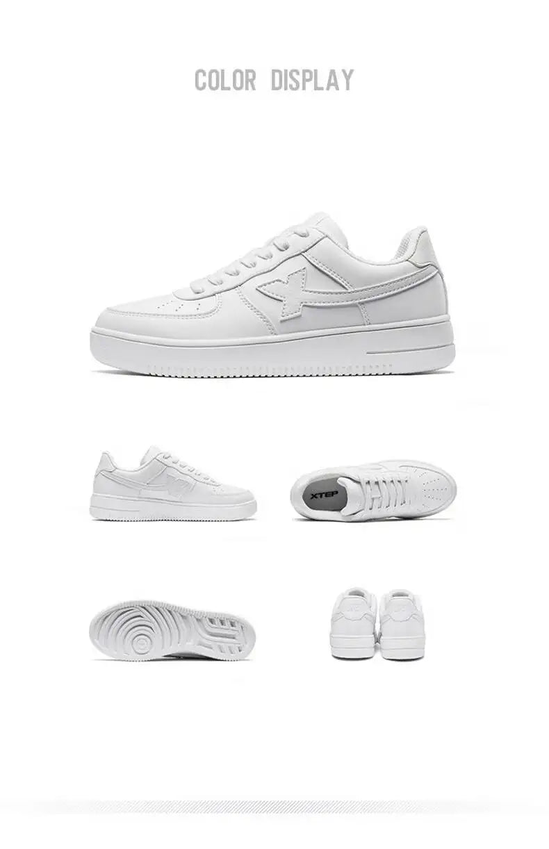 Xtep Men Skateboarding Shoes Non-Slip Casual White Couple Skate Sneakers Male Female Luxury Brand Shoes 881219319851