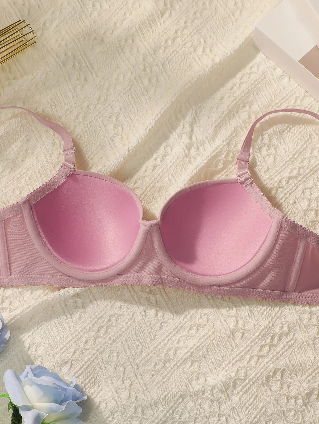 2sets Solid Underwire Lingerie Set Women Push Up Bra With Steel Ring Fashion Women Underwear Panty Everyday Bras Sets J2611