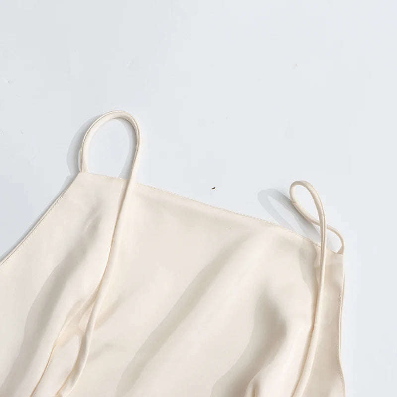 TWOTWINSTYLE Solid Spliced Ruffles Slimming Dresses For Women O Neck Sleeveless High Waist Temperament Mini Dress Female Fashion