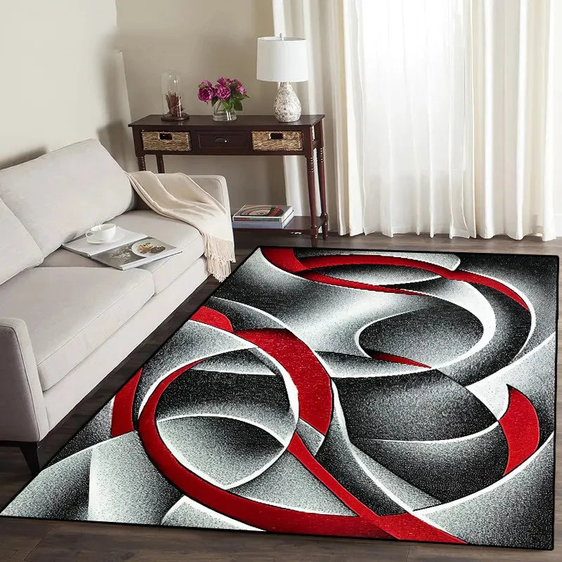 Nordic Style  Area Rug Abstract Geometric Carpet Non-Slip Washable Carpet for Living Room Bedroom and Home Decor Floor Mat
