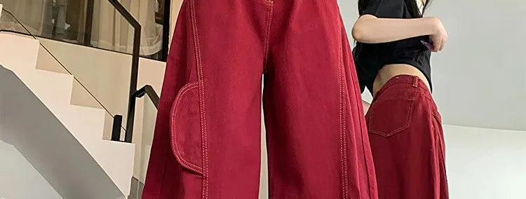 Streetwear Casual Cargo Pants for Women 2025 New Bottoms Straight Trousers Fashion Pockets Korean Pantalon Femme