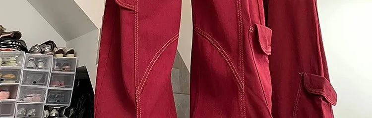 Streetwear Casual Cargo Pants for Women 2025 New Bottoms Straight Trousers Fashion Pockets Korean Pantalon Femme