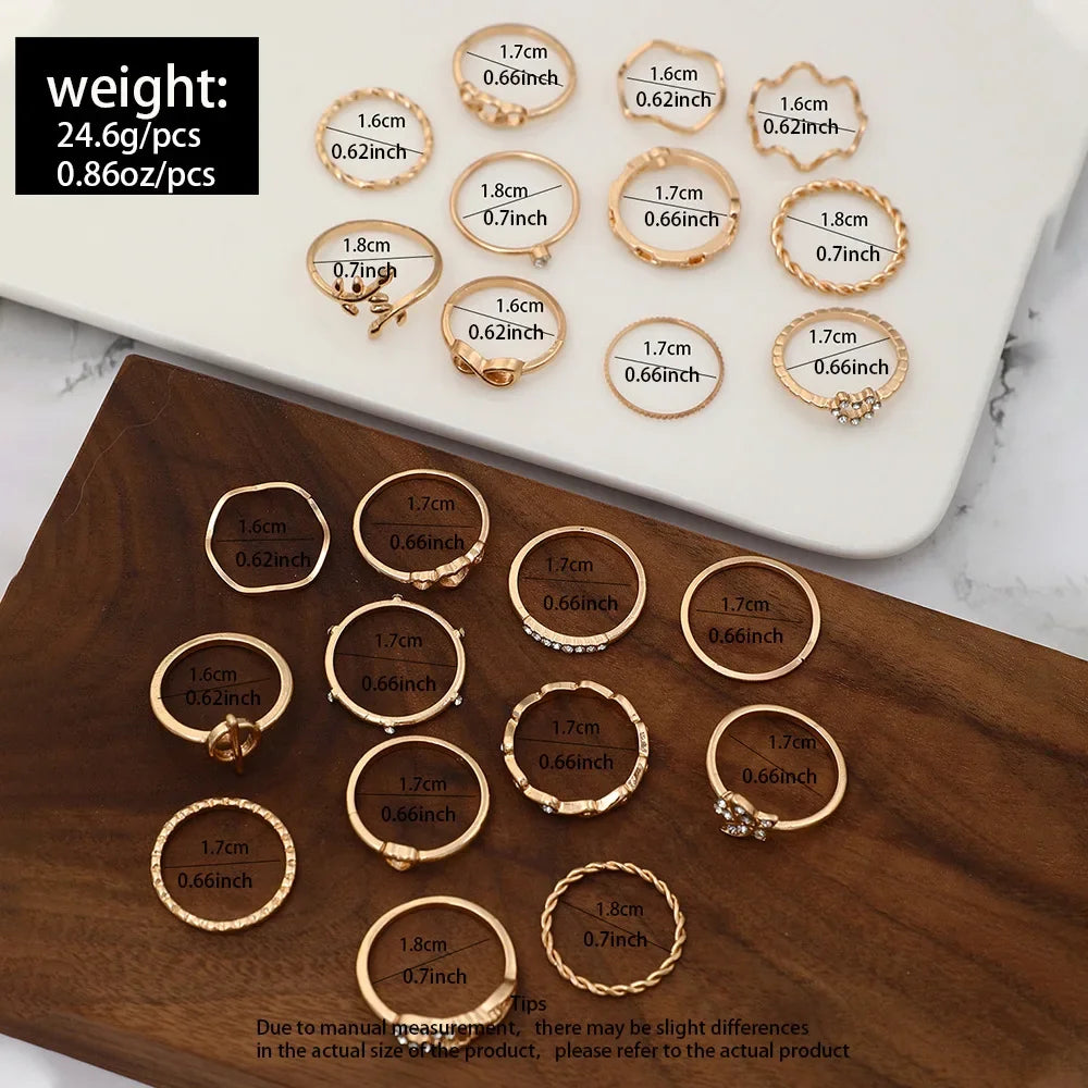30Pcs Bohemian Geometric Knuckle Rings Set For Women Gold Silver Color Finger Ring Girls Fashion Party Jewelry Accessories